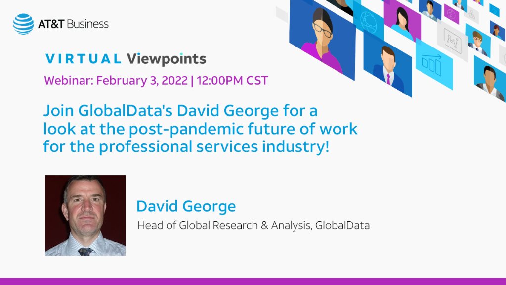 Wish you had a crystal ball to look into the future of the professional services industry?  
 
Have no fear, we’ve got just the #webinar for you coming up tomorrow. Register to get in on all the expert insights: go.att.com/9679fd3f 
 
#ProfessionalServices #TheFutureOfWork