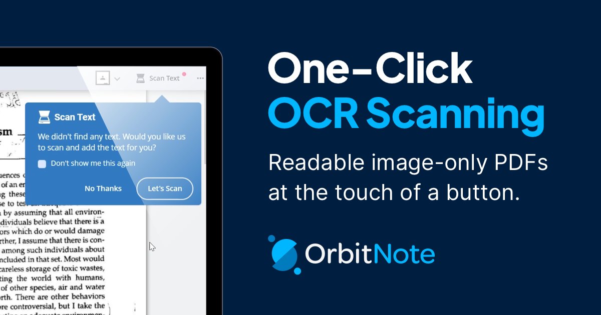 TH_RichardM's tweet image. As a teacher I found this a challenge, so delighted to say that #OrbitNote just got an upgrade! Thanks to the OCR Scanning feature, OrbitNote can now convert image-only docs into readable, more accessible PDFs. And all it takes is a click! Learn more: text.help/raJu08