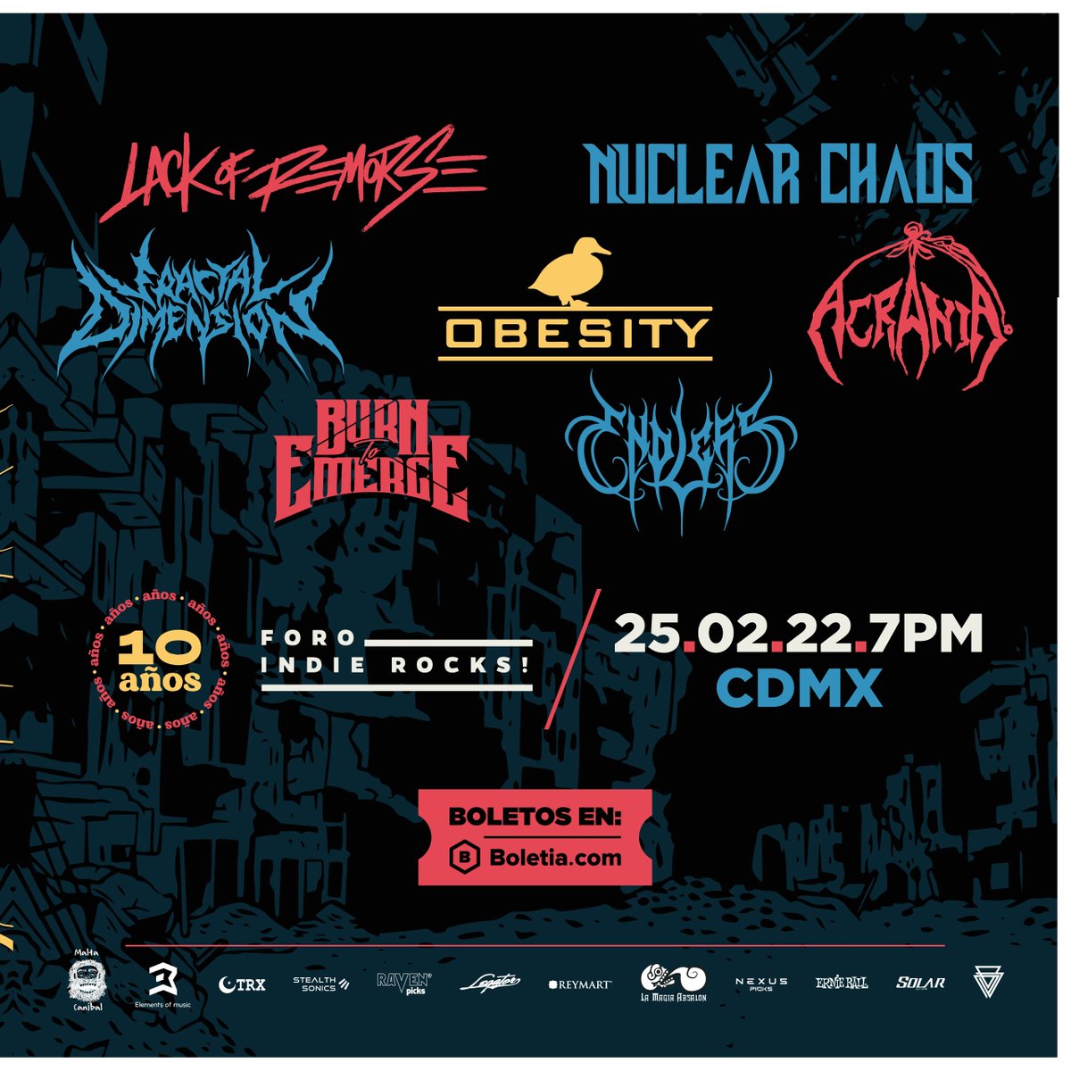 Este viernes 25 de febrero tendremos un show muy especial en el @foroindierocks donde estaremos tocando con excelentes bandas  ¡Los esperemos a las 7 p.m. en el SUPER ROADIES GLAND SLAM EXTRAVAGANZA! Boletos a la venta desde hoy en el este link: super-roadies.boletia.com