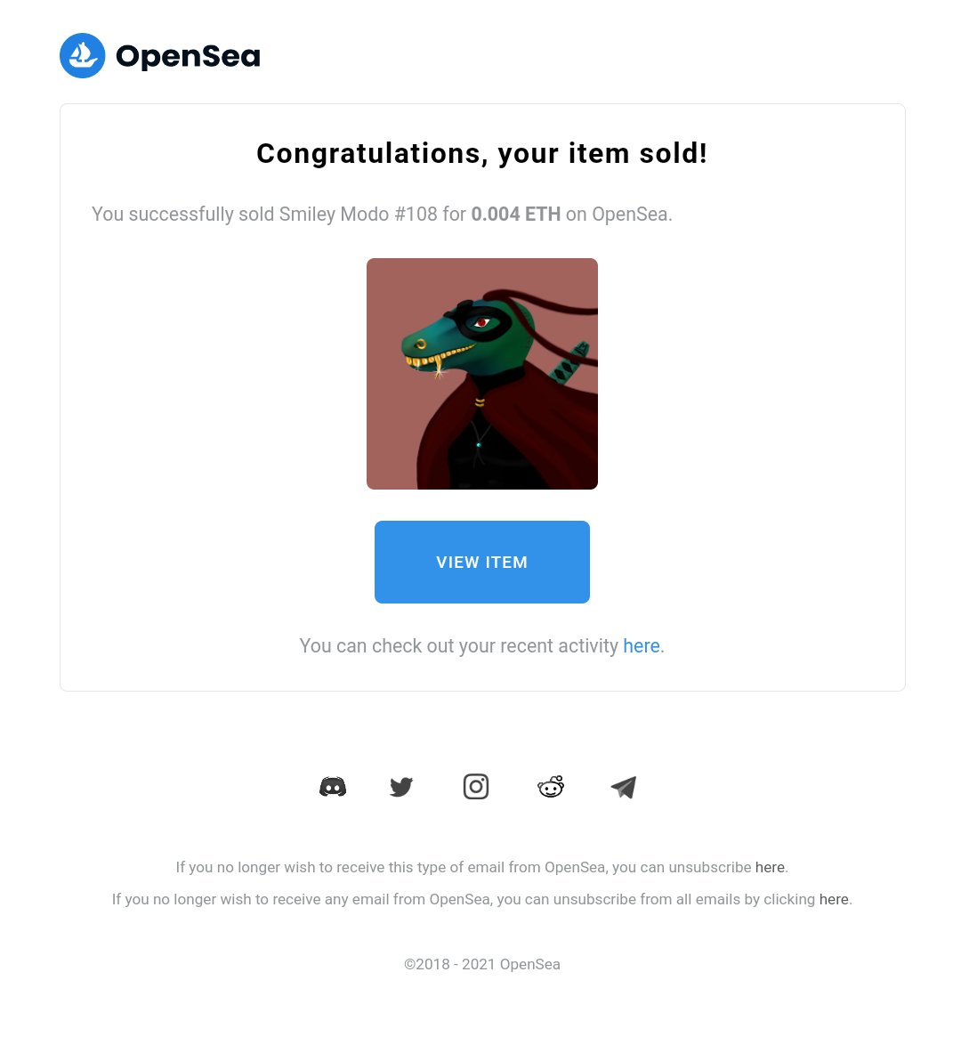 smileymodoclub's tweet photo. Smiley Modo #108 has been SOLD!
Congrats to the new owner and thank you so much for the support of the project!

Join our community and be part of the family!
🌟Floor Price 0.002 eth
⛽NO GAS FEE! 
https://t.co/Vgi3AfzHHZ
#nft #smileymodoclub #nftsforall #nftcollector https://t.co/ryFWvaA08J
