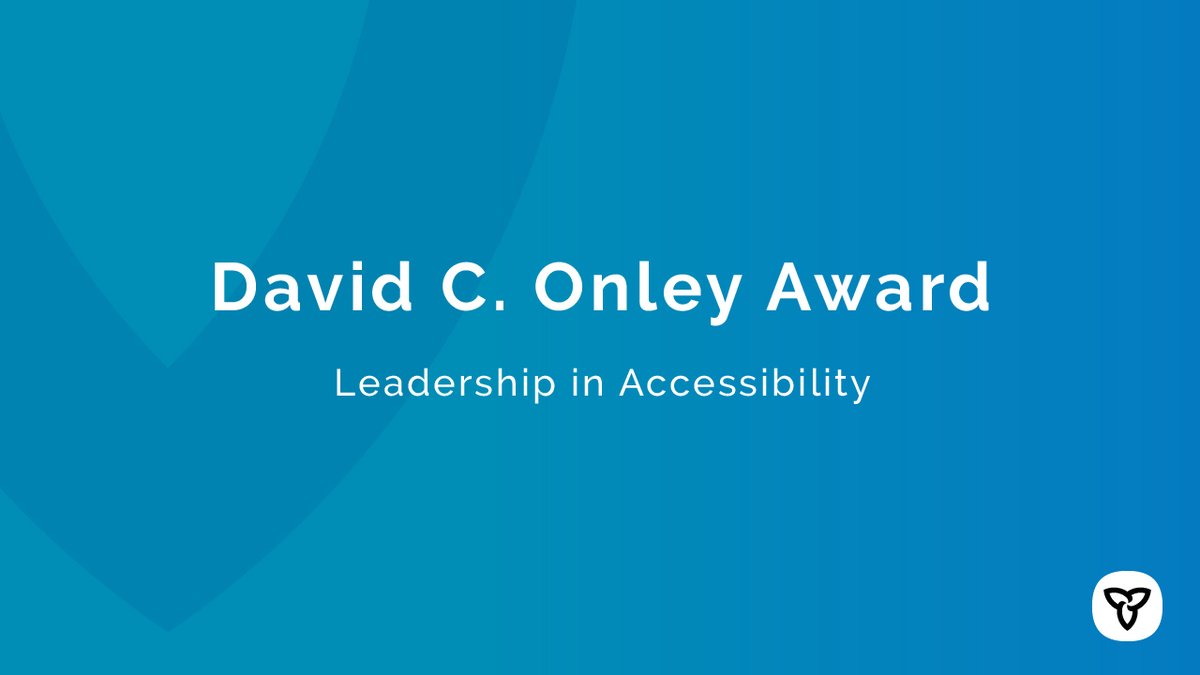 ONAccessibility's tweet image. The David C. Onley Award for Leadership in Accessibility recognizes Ontarians who have gone above and beyond to improve accessibility for people with disabilities. Nominate someone before the Feb 15 deadline: ontario.ca/d41b

#Accessibility #AccessibilityChampion