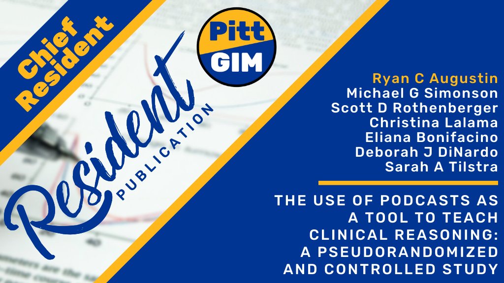 Data shows #podcasts are a well-received tool that can prime learners to recognize #clinicalreasoning principles. 

Read more from #PittGIM's <a href="/RyanAugustinMD/">Ryan C. Augustin</a>, <a href="/mgsimonson1/">Michael Simonson</a>, Scott Rothenberger, Christina Lalama, Eliana Bonifacino, Deborah DiNardo &amp; <a href="/swa304/">Sarah Tilstra</a>: ow.ly/ofUj50HI8hu