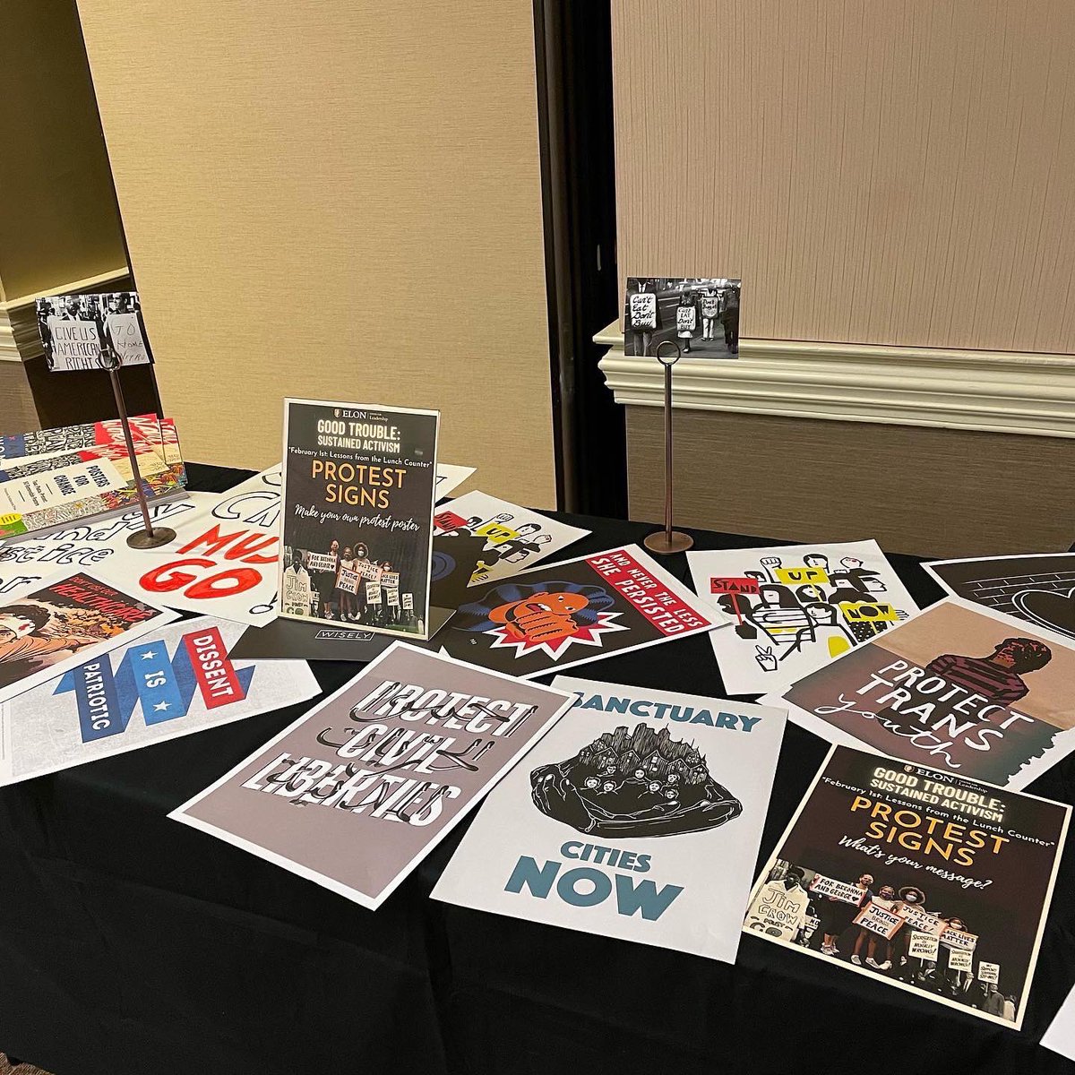 Join us today, 12-7PM, for an interactive display “Leadership at the Lunch Counter.” Visit the Center for Leadership and take a walk through the historic story of courageous students and their fight for justice. We’ll be giving away free books, buttons, posters, and more!