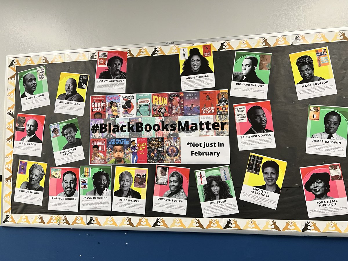 Thank you @MobleyintheMix! Look at my awesome bulletin board. I love when librarians support each other!! #blackbooksmatter #BlackHistoryMonth