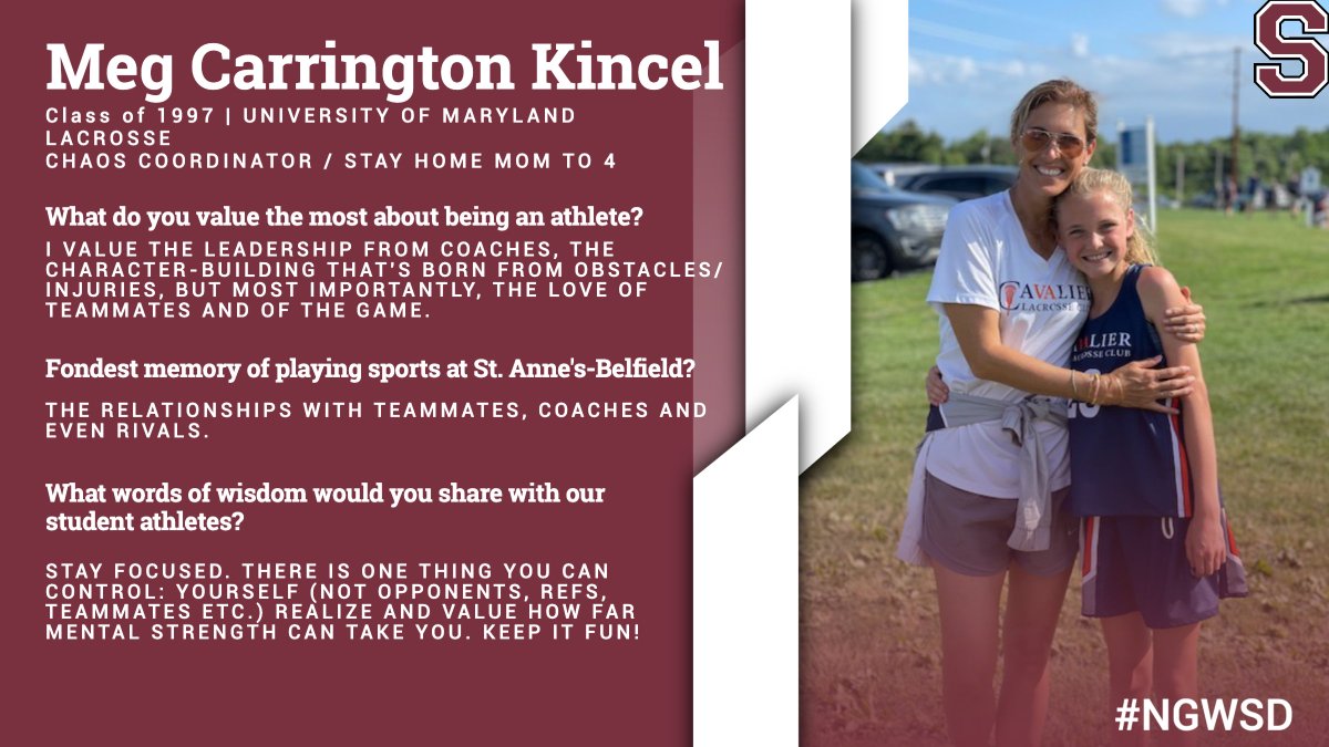 STABAlumni's tweet photo. National Girls and Women in Sports Day #alumnispotlight part 6, Meg Carrington Kincel '97! #NGWSD https://t.co/aCwfPa13Fr