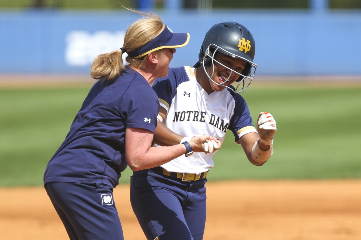 NotreDameGLD's tweet photo. On #NGWSD  we celebrate the strong, empowering women of @FightingIrish Athletics and all they do to inspire and uplift the next generation of athletes, coaches and professionals ☘️
#GoIrish https://t.co/3RsblfgM08