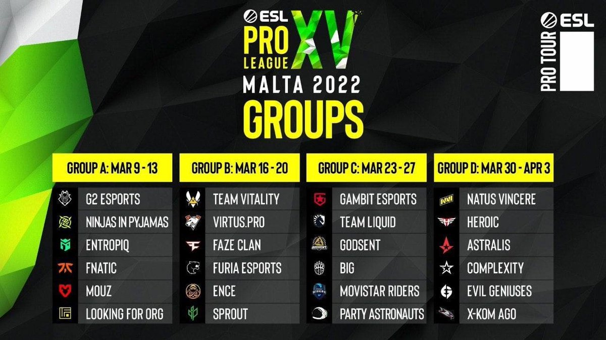 ESL Pro League Season 15 groups revealed! 🧐

#Maincast #CSGo