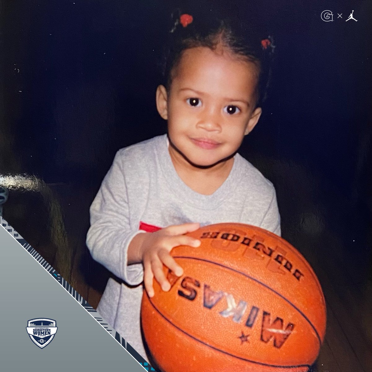 GeorgetownWBB's tweet photo. Every #Hoya had to start somewhere! On #NGWSD we celebrate our female student-athletes and encourage all girls to get active! 

#HOYASAXA #HoyaWomen #WeAreOne https://t.co/CQ1ksiI0Le
