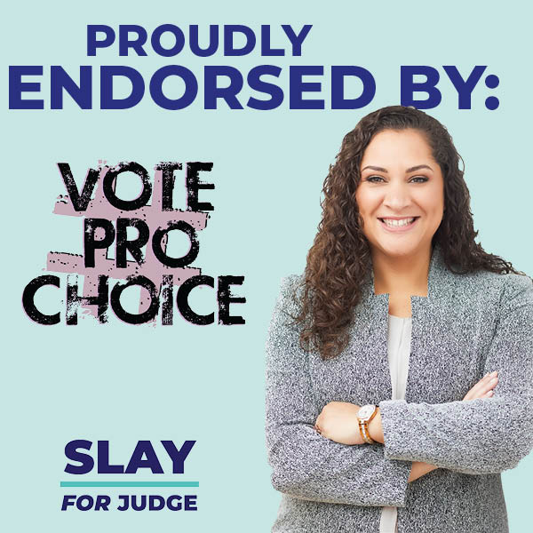 SlayforJudge's tweet photo. I am honored to have the endorsement of @VoteChoice in my race for Washtenaw County Circuit Court Judge! #TeamSlay #SlayforJudge https://t.co/WhWCue2Oi0