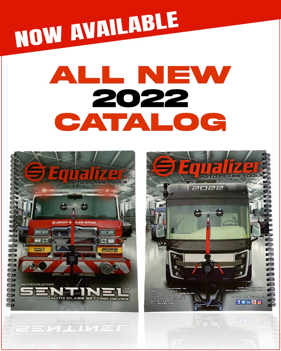 equalizertools's tweet photo. The 2022 Equalizer Catalog is here!! Appearing on the cover is the all-new one-man setting device, Sentinel™.
Request yours today at https://t.co/Ge2oLG830l
#equalizertools #equalizer #autoglass #autoglasstools #autoglassrepair #windshield #windshieldrepair https://t.co/N2rodNV01x