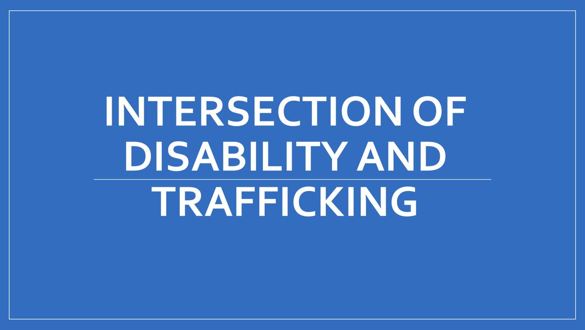 NHTDWG's tweet photo. The National Human Trafficking and Disabilities Working Group created a webinar on human trafficking and how it intersects with individuals with disabilities.

Powerpoint: https://t.co/gaYoabAYj2
Webinar Video: https://t.co/OUsV72o1E8 https://t.co/Pxy2vlAjxo