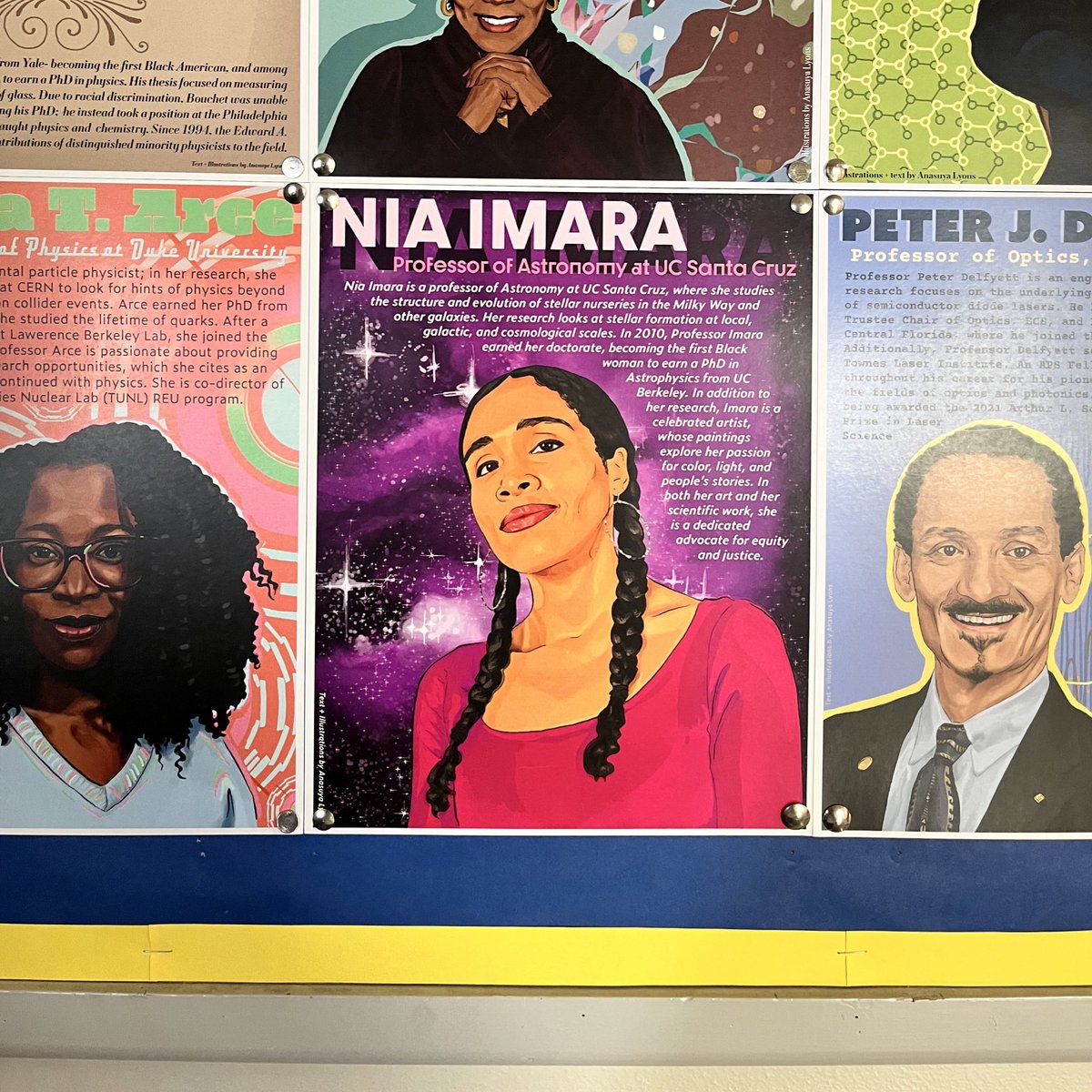 what a lovely surprise this morning to walk into the <a href="/BerkeleyPhysics/">Berkeley Physics</a> building and find this gorgeous poster of my mentor and idol Dr. Nia Imara! Happy #BlackHistoryMonth indeed!!
#BlackInPhysics