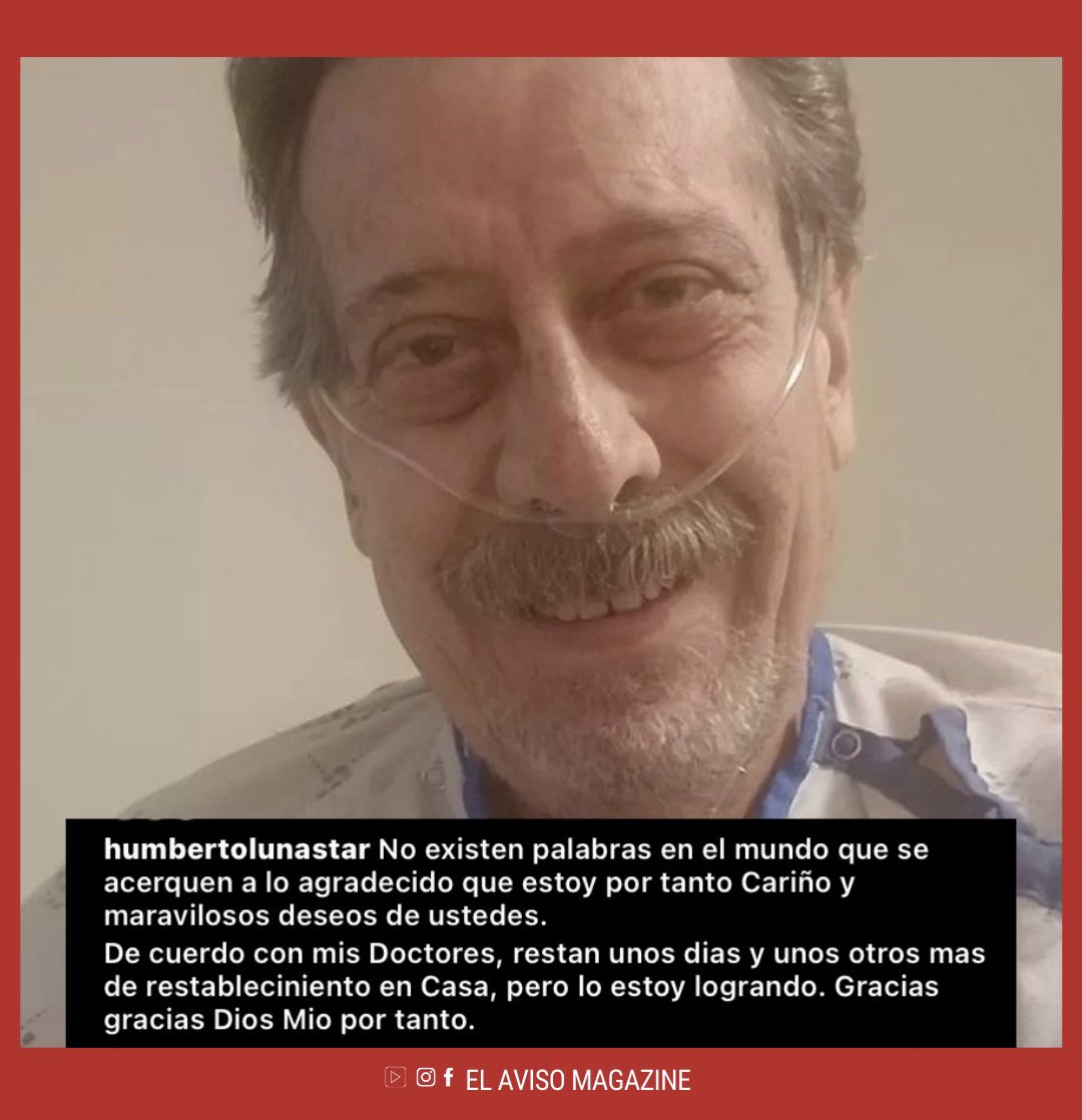 elavisomagazine's tweet image. Tras a ver dado positivo a #Covid19 el pasado 23 de Enero, el locutor #HumbertoLuna dio a conocer por medio de sus redes su #EstadoDeSalud. Le deseamos una pronta recuperación.🙏🏼