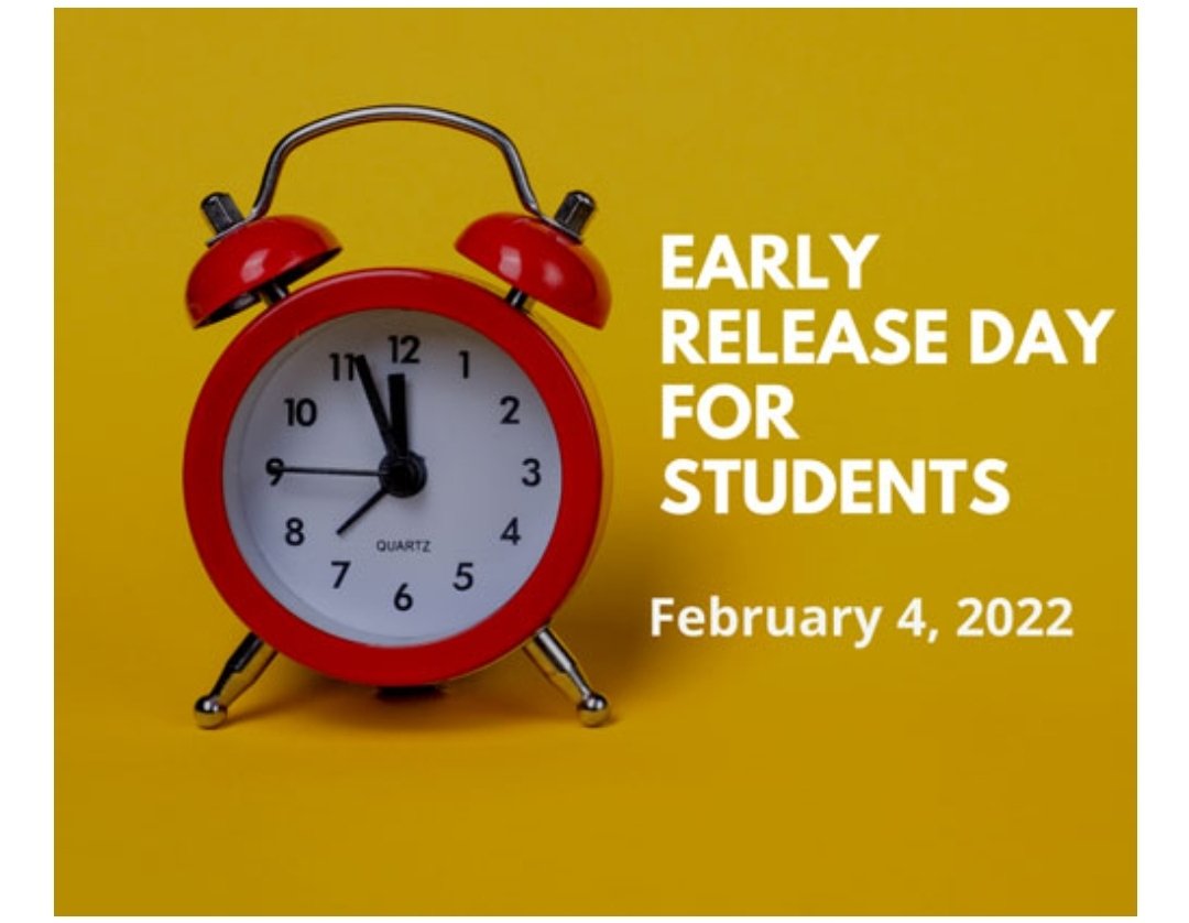 Hello Mustang Family. This is just a friendly reminder that this Friday, February 4, 2022, is an Early Release Day for Parent-Teacher Conferences. #ncssbethebest <a href="/Samantha_Fuhrey/">Samantha Fuhrey</a> <a href="/MsRBattle/">Rhonda Battle</a> @jrtzfanclub <a href="/DrPennyMosley/">Dr. Penny Mosley</a>