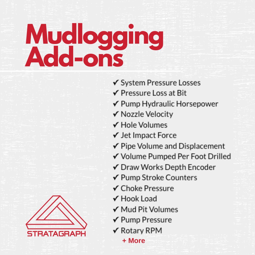 Stratagraph's tweet photo. We offer a variety of additional mudlogging services to fit the constraints of any clients geological needs.

Ready to get started? Contact us today for a FREE estimate.

https://t.co/CPgqlsjTdy or sales@stratagraph.com https://t.co/Web6pjgB6e