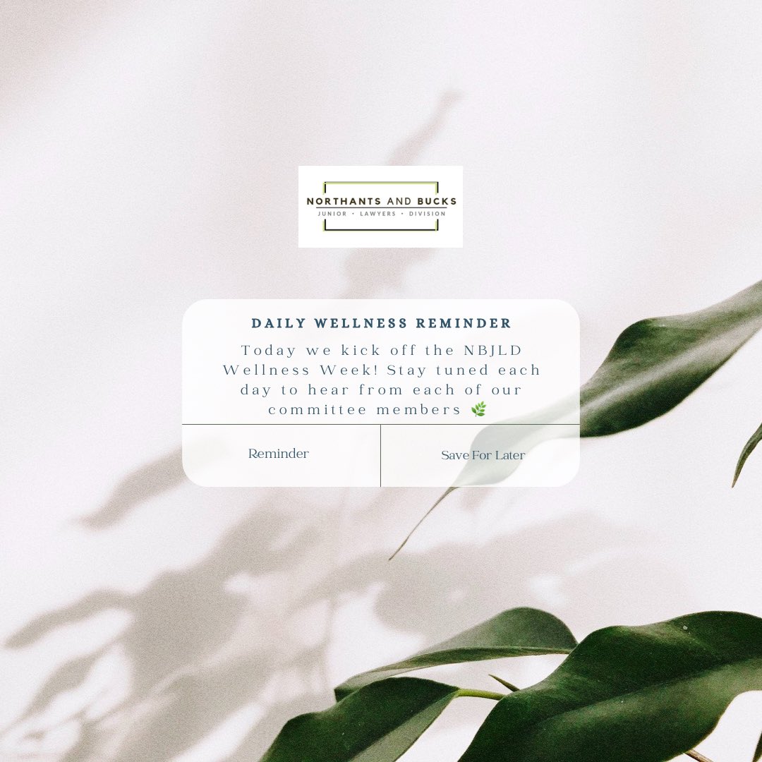 ** NBJLD WELLNESS WEEK IS HERE 📢 **

We are pleased to announce that we are kicking off our Wellness Week today! Feel free to message us 💬 or comment 🗯 on our content - as always we would love to hear from you! #nbjld #aspiringlawyers #juniorlawyers #wellness #wellbeing