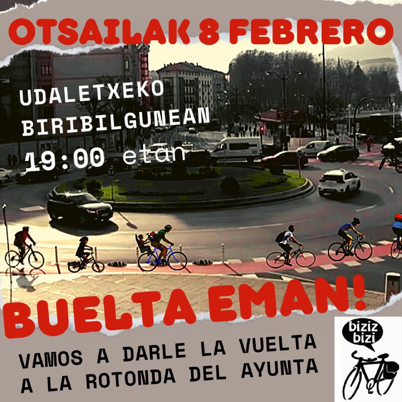 Esta rotonda nos pone en peligro. 
El ayuntamiento no nos escucha y pretende callarnos con multas. 
📆 8 de febrero
🕙 7 de la tarde
📍Rotonda del Ayuntamiento. 
ROTONDAMENTE NO!!