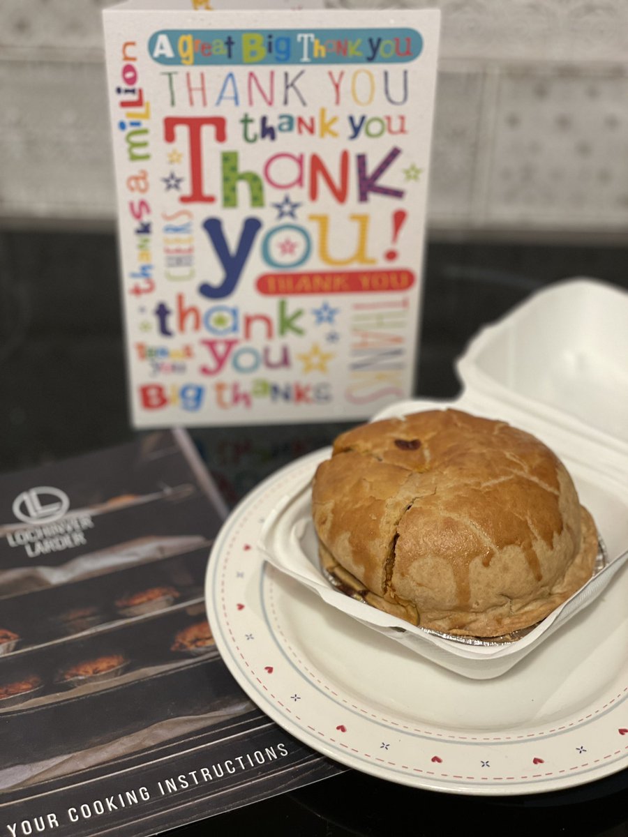 Thank you to Debbie <a href="/LochinverLarder/">Lochinver Larder</a>  Imogen is tucking into her Pork, chorizo and  manchego pie (a new one for her!) she is absolutely made up with the them!! We are coming up in Easter so sure she will see you then!!