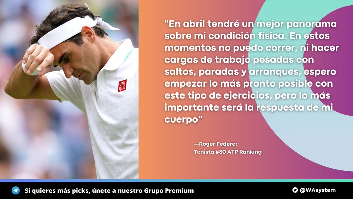 WAsystem's tweet image. #SystemQuote 💬
💥HAN SIDO DIFICILES TIEMPOS PARA ROGER
➡️Esperamos ver a @rogerfederer muy pronto en las canchas.
