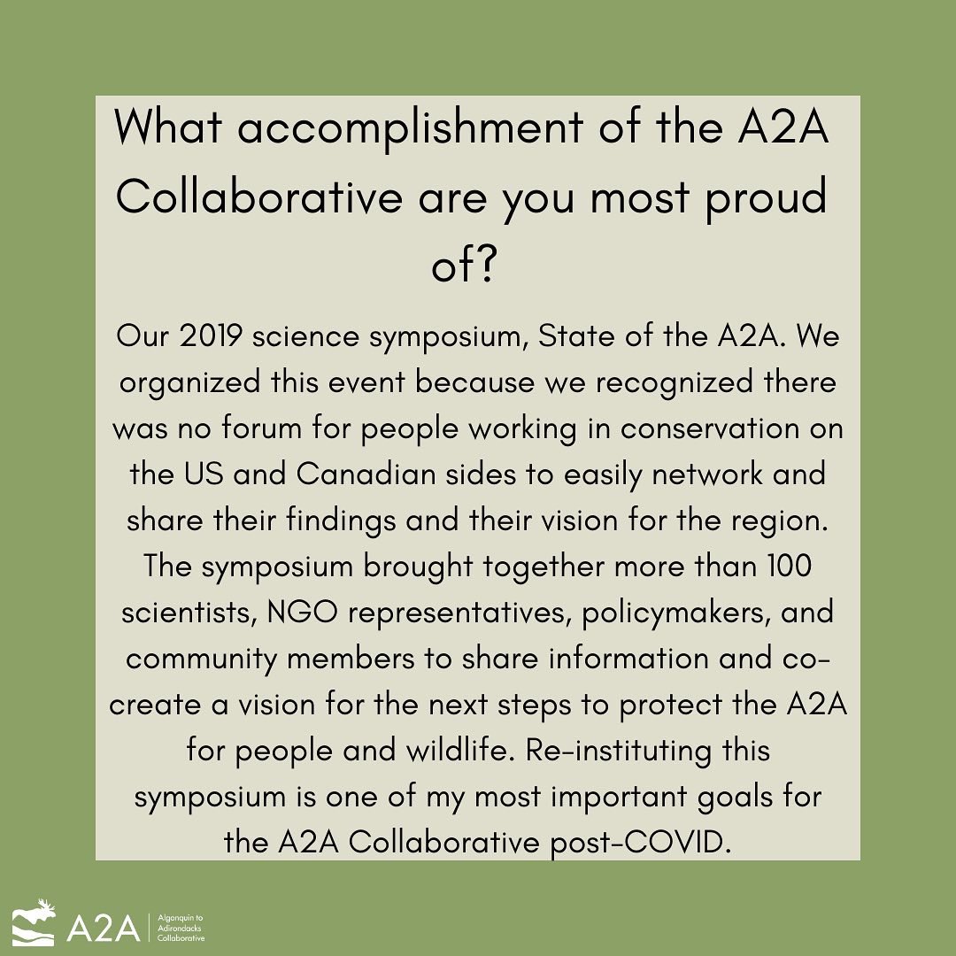 Meet our board! Every 2nd Wednesday we’ll be spotlighting our awesome board members. This week we’re featuring Kate Cleary. Kate is currently an Assistant Professor of environmental studies at SUNY Potsdam. She joined the A2A board in 2017 and has been our secretary since 2019.