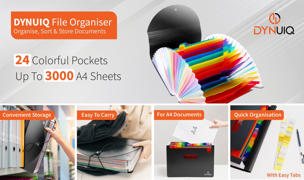 DYNUIQ's tweet photo. DYNUIQ File Organiser, 24 pockets A4 size Rainbow colours with indexing tabs for just £11.99.
Free Delivery all over UK
For Order:
Visit our Website Now
https://t.co/04whIQXaiS
#stationery #office #officesupplies #folder #file #paperdeclutter #store #document #filing https://t.co/wJAIGiC5wk