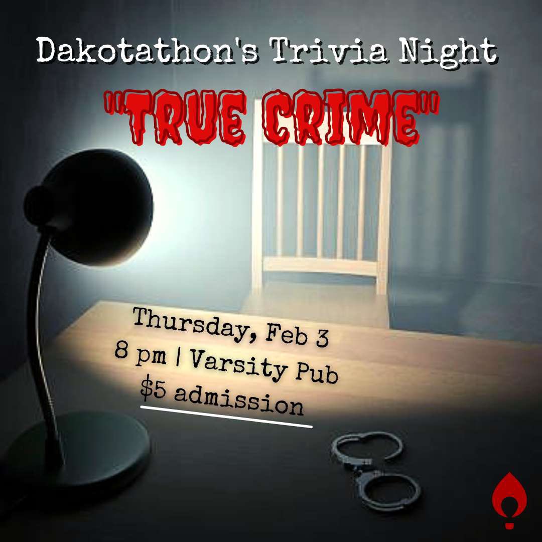 Another Thursday, another trivia! Join us in the Varsity basement tomorrow at 8 for True Crime trivia! #KidsCantWait