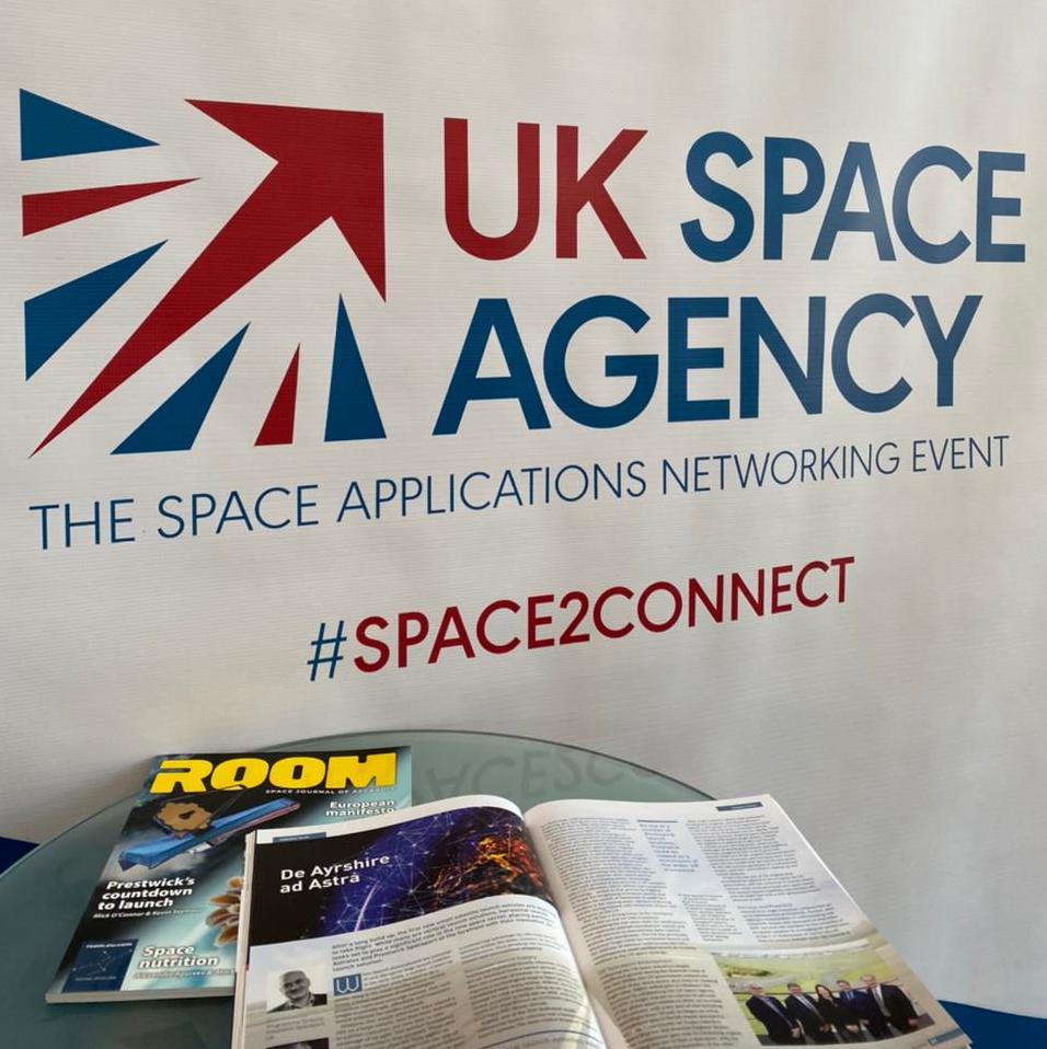 PrestwickSpace's tweet photo. Prestwick Spaceport representatives were delighted to attend @spacegovuk #SpaceToConnect yesterday.
Fantastic to also see our editorial feature in the latest edition of @ROOM__Space on show at their exhibition booth, with our front cover mention!
#UKSpace
#BeyondLaunch https://t.co/NMMPN7AGMM