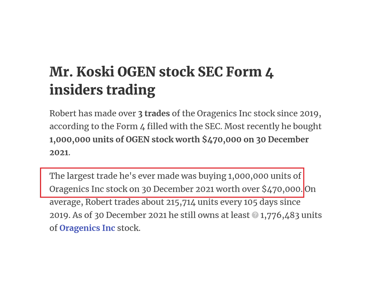 Mr_Yambone's tweet photo. $OGEN Oragenics is working on an inactivated nasal vaccine. They are partnered with the National Research Council of Canada for this vaccine called TerraCoV2. Robert Koski, director at Oragenics made his largest purchase of shares on December 30th, 2021. @mikalche #Covid_19 https://t.co/tVq9XXXbyM