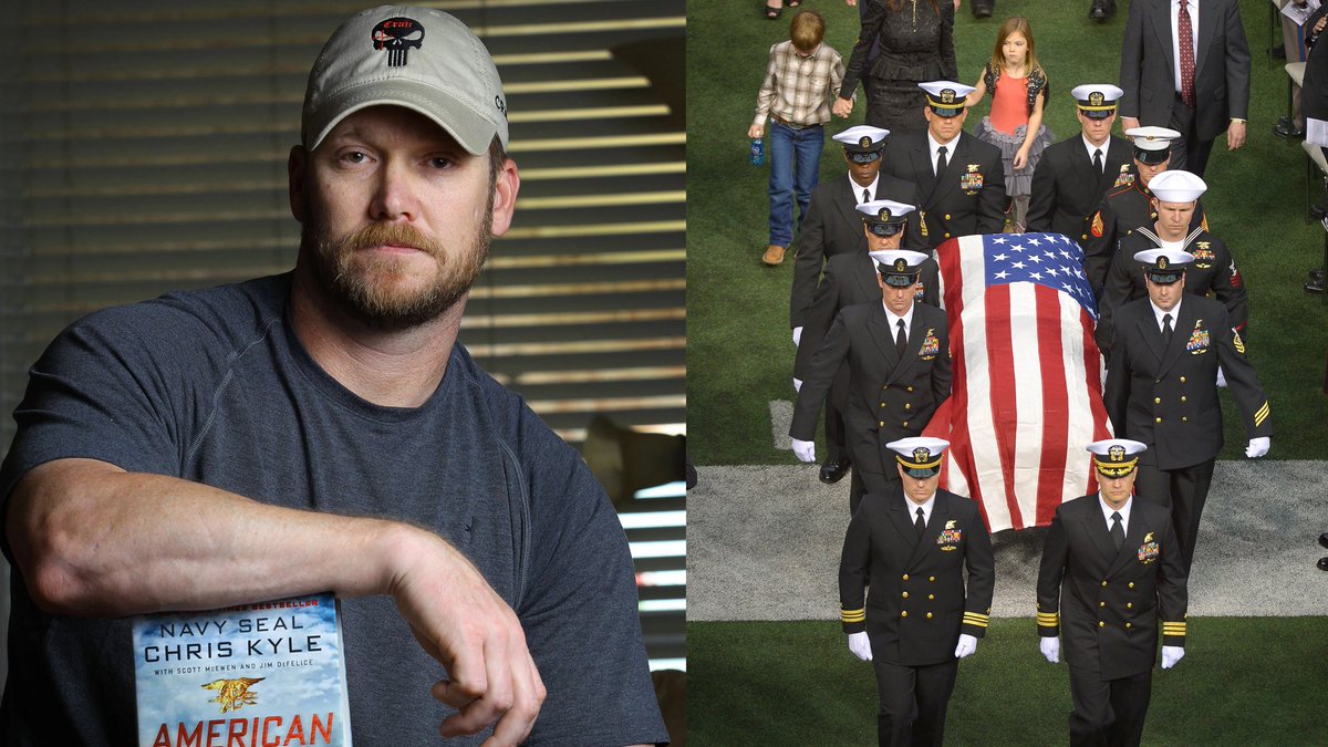 Drumnurse's tweet photo. Honoring Navy SEAL Chris Kyle who lost his life nine years ago today.  We thank you for your selfless service to our great country.  You are not forgotten #sealofhonor #HonorTheFallen  #DevilOfRamadi #Legend 🇺🇸🇺🇸🇺🇸 https://t.co/58K3S8OlPZ