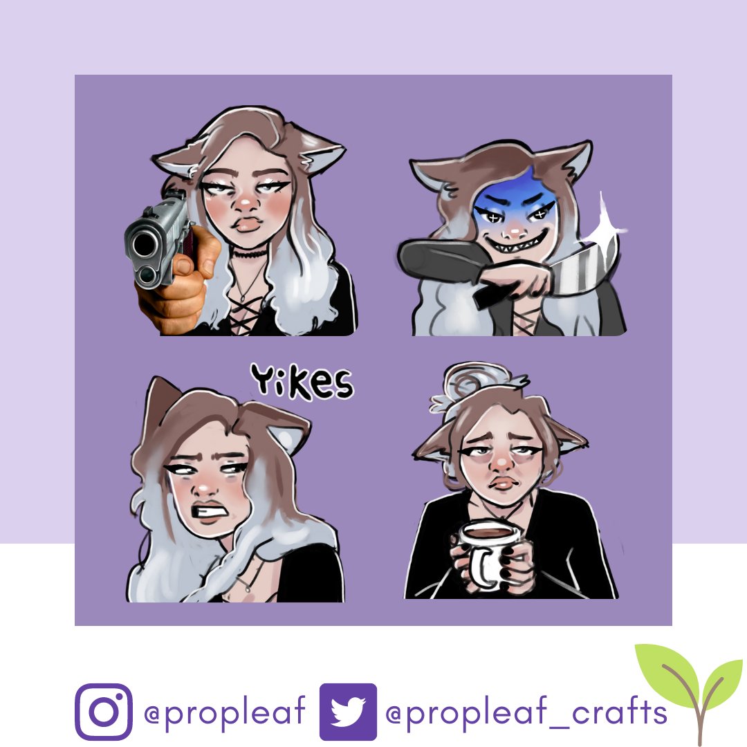 propleaf_crafts's tweet photo. ⭐️Custom Emote set for @moonlight_punk 🌿Thank u!!✨ https://t.co/9Oib1CNEn0