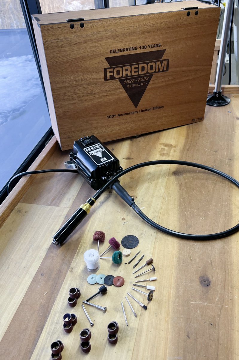 ForedomElectric's tweet photo. To celebrate our 100th Anniversary we have a one of a kind Limited Edition Anniversary Kit! Available starting this summer, preordering available.
https://t.co/25HNrMXKD5
*115V US plug only
#manufacturing #LimitedEdition #foredom #tools #woodworking https://t.co/vqk7KQdUje