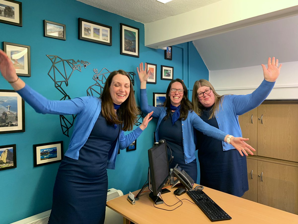 TTGTravelQueen's tweet photo. Another fab visit, this time with the brilliant team at @kyletravbarney. Fantastic to see agents back to doing what they do best - selling dreams and supporting clients. Thanks for having us guys! #TTGTop50 @ScenicEmerald https://t.co/vSdW0YQcIs