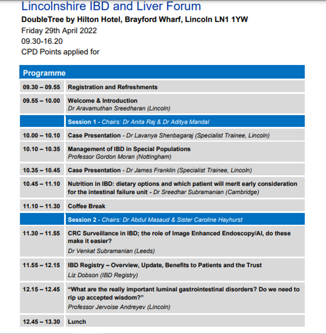 DrFalkUK's tweet photo. Looking ahead: Lincolnshire IBD &amp; Liver Hybrid FalkForum (Virtual &amp; In Person) Topics incl #IBDManagement #IBDNutrition #CRCSurveillance 
#Haemocromatosis #hepatocellularcarcinoma #palliativecare #luminalgastroenterologydisorders 
 
https://t.co/Q9aIjf5u7j https://t.co/QDOWfkVVKE