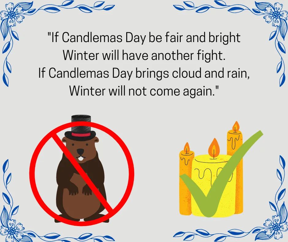 Happy Candlemas! Did you know the weather-prediction tradition for Groundhog Day actually comes from an old English Catholic Candlemas song? So, if you ask us, we're gonna ignore the fact that the rodent saw his shadow today and just go with the Candlemas song 🤣☀️❄️