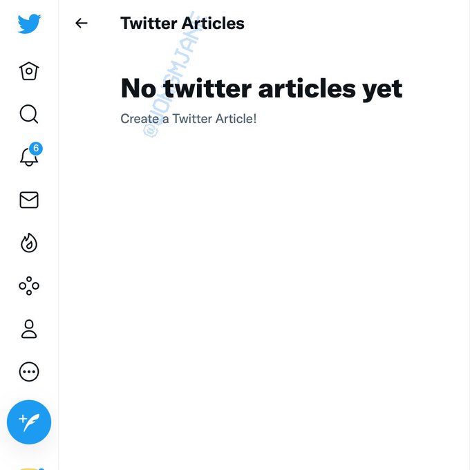 Twitter Web App showing “Twitter Articles” page No twitter articles yet Create a Twitter Article!