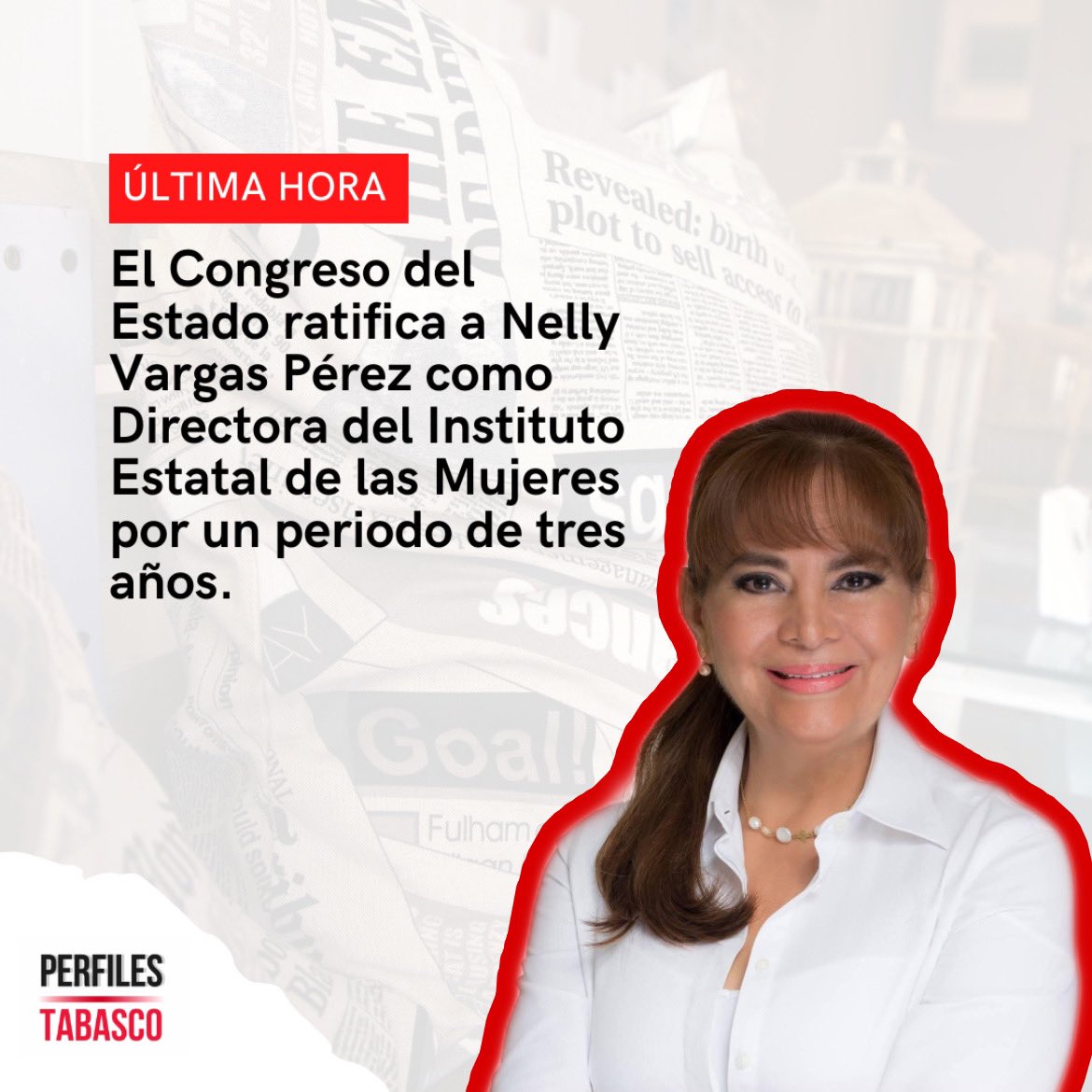 Esta mañana los diputados votaron para ratificar a <a href="/Nelly_Vargas/">Nelly Vargas Pérez</a> como Directora del <a href="/IEMTabasco/">IEM Tabasco</a>.