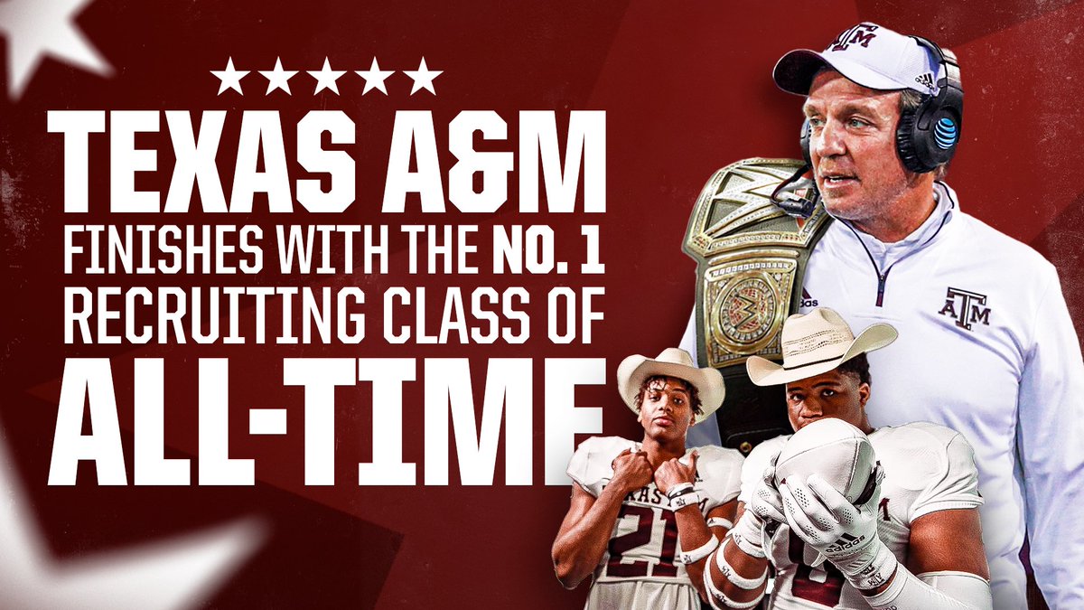 GigEm247's tweet photo. Texas A&amp;M officially ends up with the highest-rated class of all time #SigningDay #GigEm 

https://t.co/74mwofDQnT https://t.co/zJGWwjL3oT
