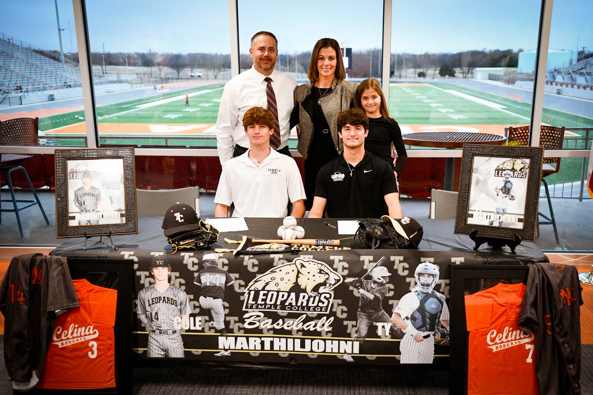 MJzoo5's tweet photo. Blessed beyond measure to witness my sons @TMarthiljohni and @CMarthiljohni committing to the next level @TC_Leopards Baseball. Thank you to the @CelinaISD coaches, teachers, teammates & mentors for helping us raise these young men! #Templebound https://t.co/MWi94ea9r6