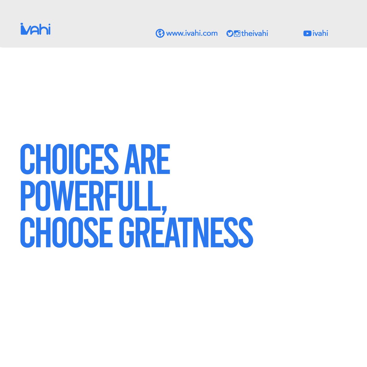 theivahi's tweet photo. We are happy to announce our mantra.
"Choices are powerful, choose greatness."π₯π₯π₯
We chose it because we believe that everyone with the right choice has shown greatness.
#choosegreatness #greatproduct #product #productmangement #prodmgmt #productivity #productdesign #ivahi https://t.co/32o3PhX0Y2