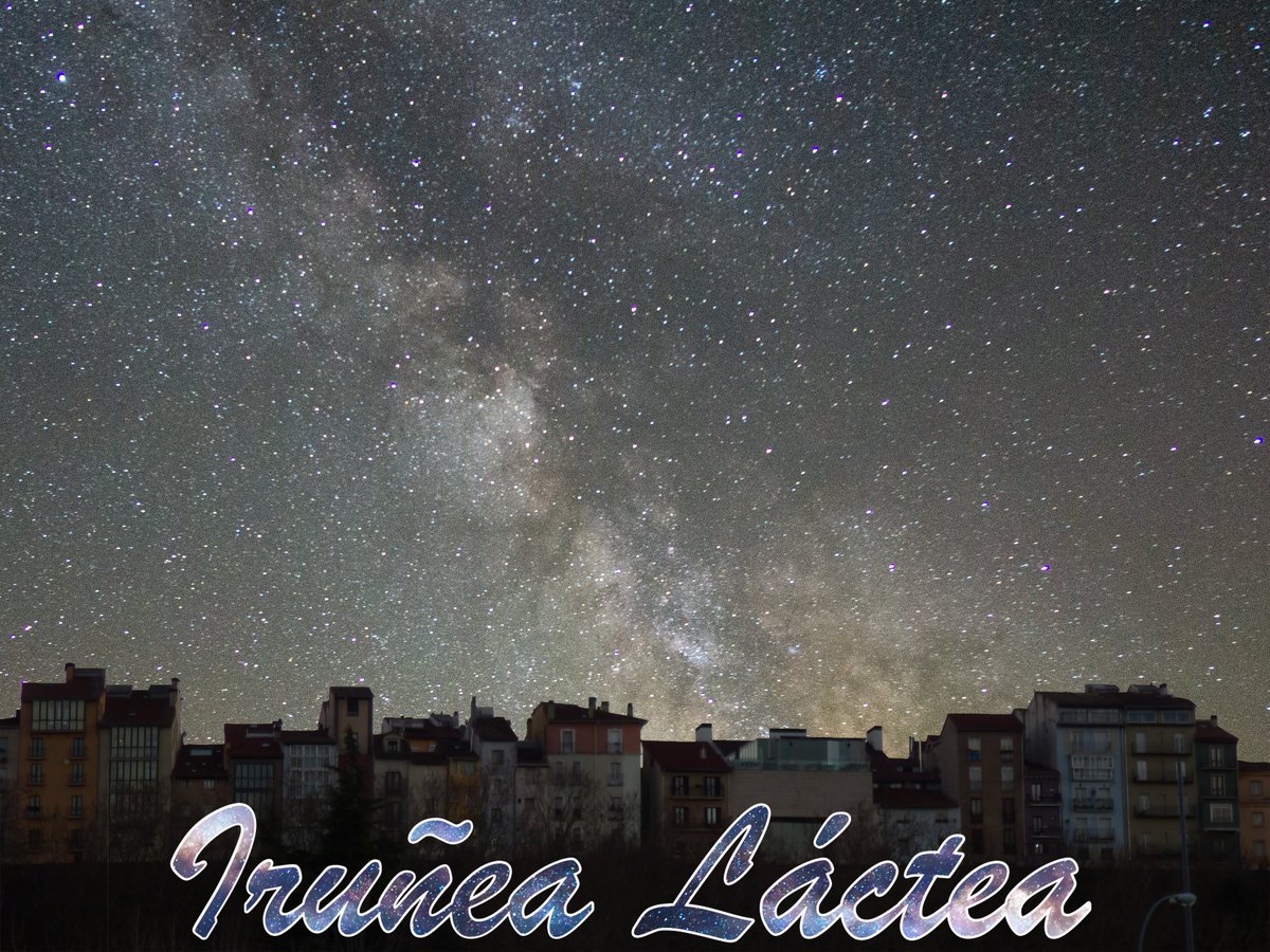 Kaixo! Tras unas semanas de trabajo, por fin puedo compartir por aquí mi nuevo proyecto. La idea es intentar mostrar como se vería nuestra pequeña ciudad sin contaminación lumínica. Así que empiezo un hilo de fotografías que espero que os guste. Os presento #IruñeaLactea