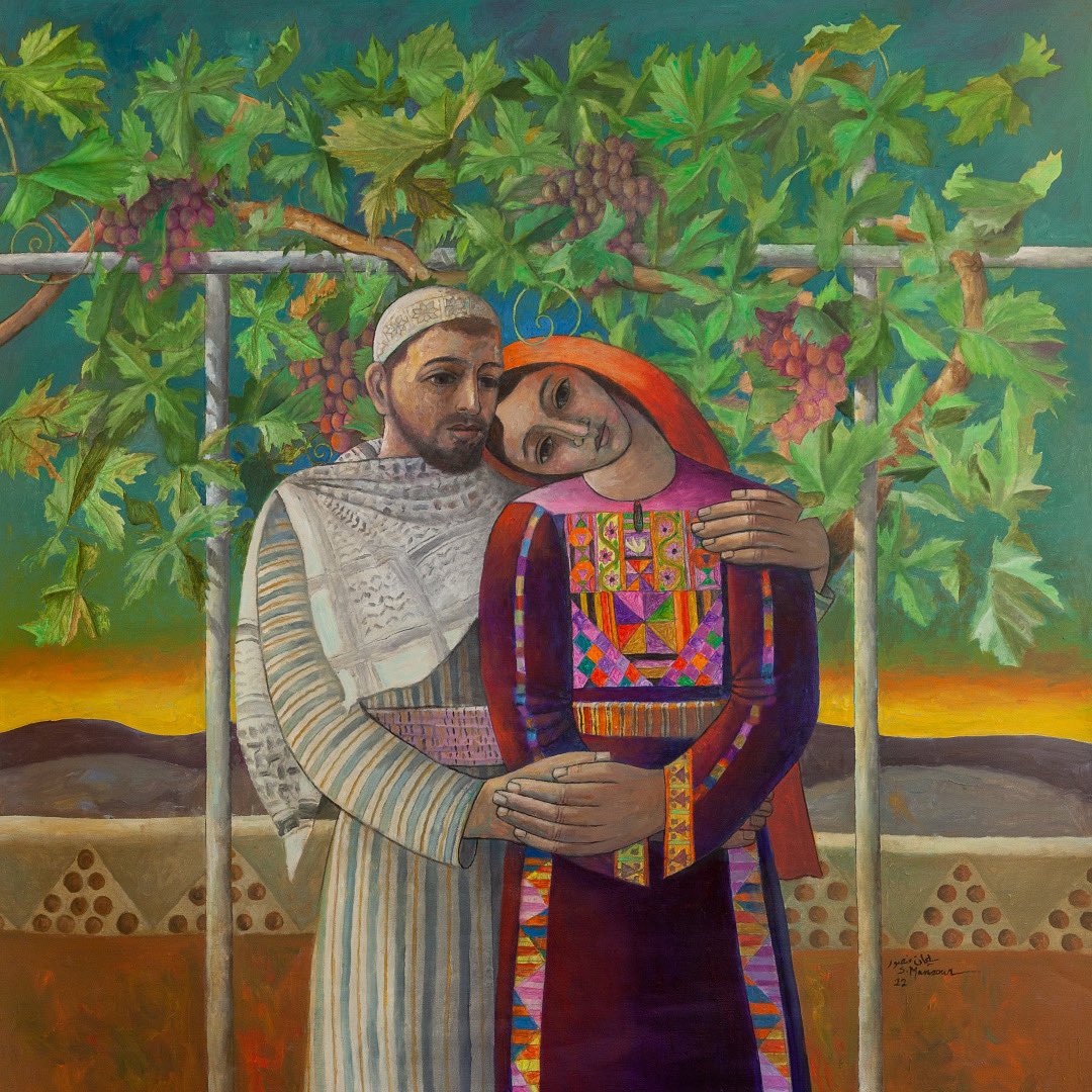 The last wedding in Al-Tantura (العرس الأخير في الطنطورة), acrylic and oil on canvas, 2022
.
Al-Tantura is a Palestinian village located south of Haifa. In 1948, it was destroyed, its inhabitants were expelled and +200 men, women and children were massacred by the Israeli army.