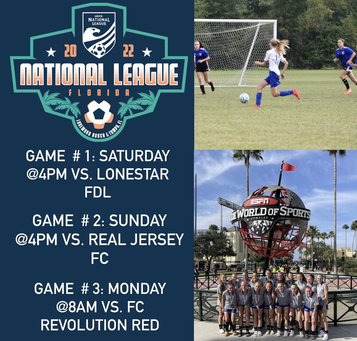 Heading back to Florida for a second round in the National League P.R.O. this weekend! Can't wait to see what Tampa has in store for us and to play 3 more games against some of the best competition in the country! <a href="/Inter06red/">Chicago Inter ECNL Class of 24/25</a> <a href="/chiINTER/">Chicago Inter SC</a> <a href="/NationalLeague/">National League</a> 💪💪