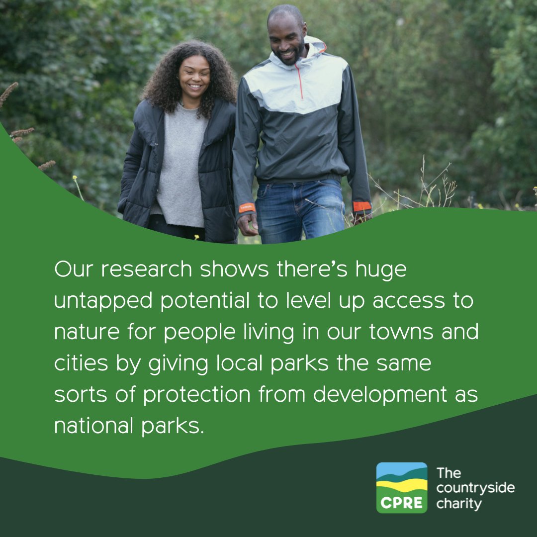 CPRE's tweet photo. Did you know that the local park you love could get the same level protection as a national park? 👀
It's time to level up access to nature across the country with more Local Green Space designations 💪 💚
https://t.co/icQiF8LChF
#LocalGreenSpaces https://t.co/VMuC9K1y0v