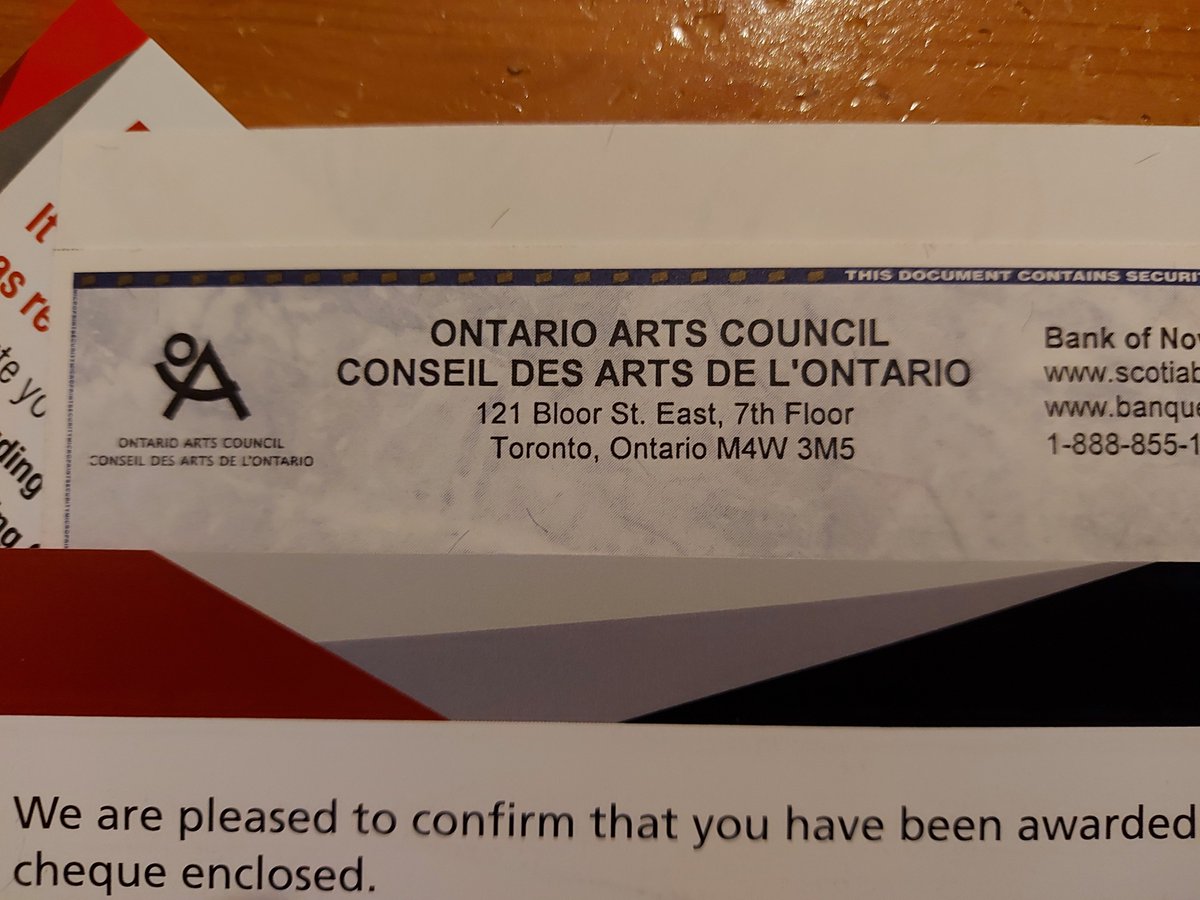Thank you to @porcupinesquill for recommending The Girl Who Cried Diamonds & Other stories to the @ONArtsCouncil. 

It's humbling to receive a grant and even better to know soon these stories will be out in the world for everyone to read.  

#Artsaddvalue