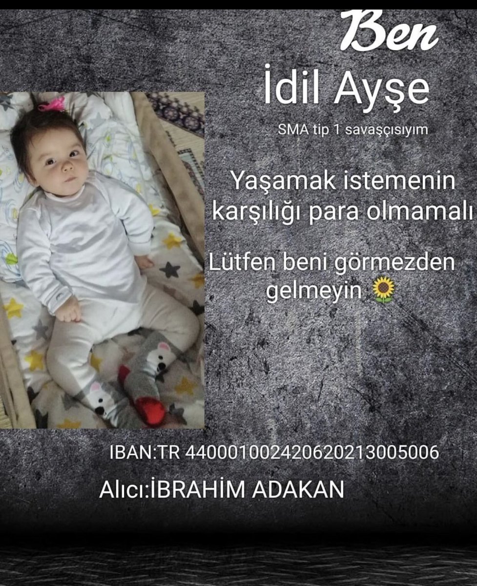 sma_idil_ayse's tweet photo. İDİL YAŞAMAK İSTİYOR..!!!
#idilayseadakan #smatip1 #idileumutol #lüleburgaz 
@UensalArik @gulbenergen @mansuryavas06 @gokhanncinar @Bengu @meltemyilmazkay @tarkan @luleburgaz_bld @halukbilginer_ @ultrAslan @Fenerbahce https://t.co/9Dh2fzhjPL