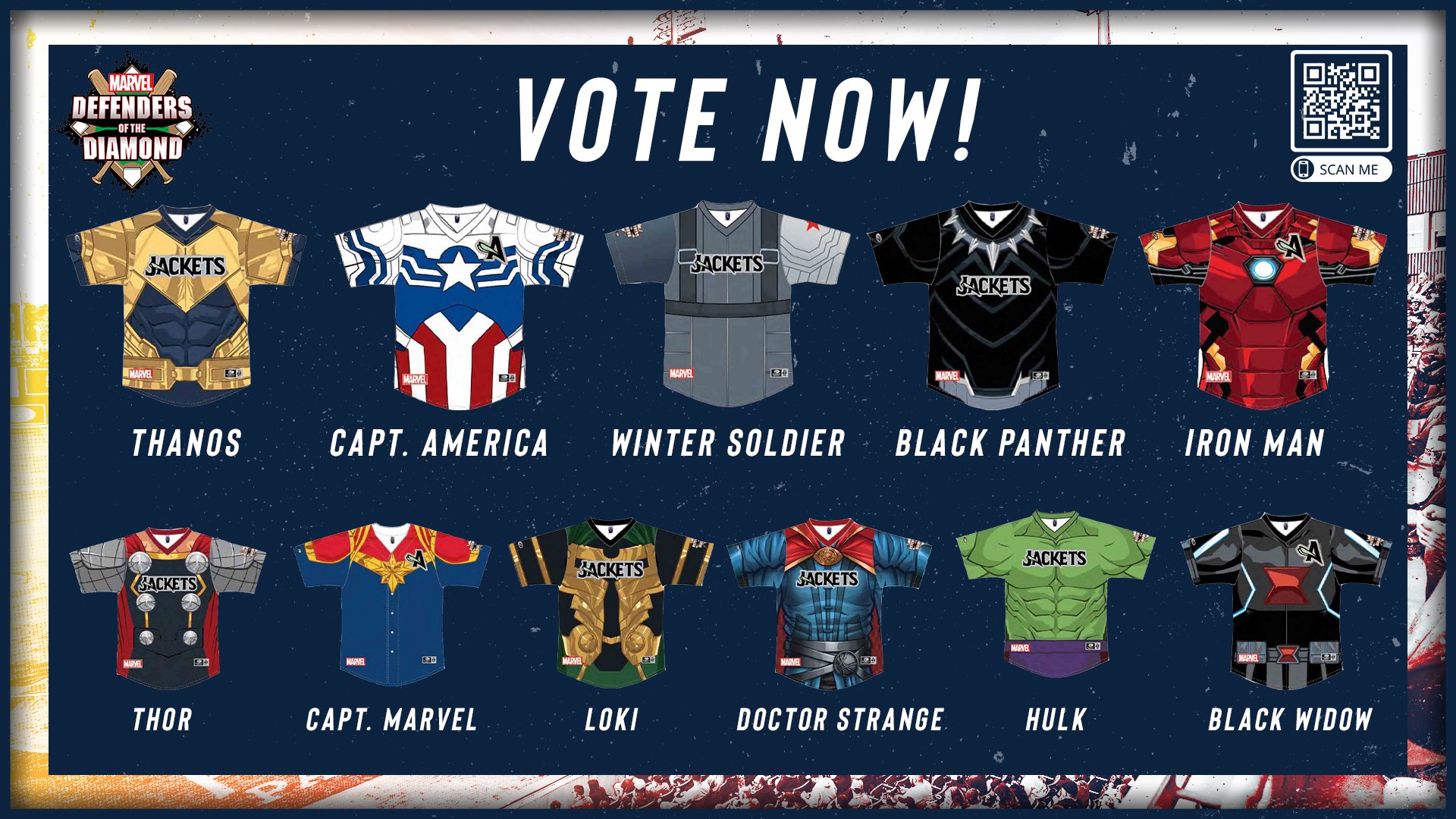 Worcester Red Sox on X: WooSox fans assemble! Vote now to decide which  Marvel jersey our players will wear for the Defenders of the Diamond game  on August 7th!  / X
