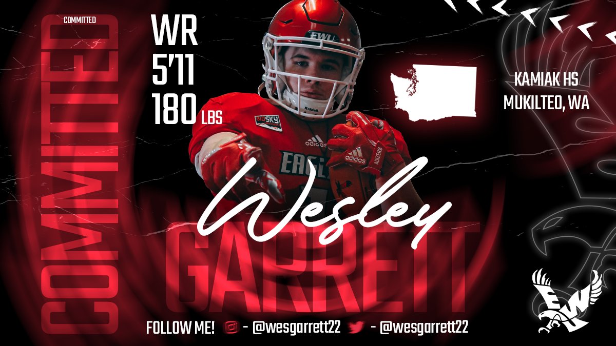 EWU Football ๐ (@ewufootball) on Twitter photo Official โ๏ธ
We've landed an Eag from the West side to help carry on our success at the wide receiver position!
Welcome, <a href="/wesgarrett22/">WESLEY GARRETT</a>!
#GoEags #BuildTheNest22 Official โ๏ธ
We've landed an Eag from the West side to help carry on our success at the wide receiver position!
Welcome, <a href="/wesgarrett22/">WESLEY GARRETT</a>!
#GoEags #BuildTheNest22
