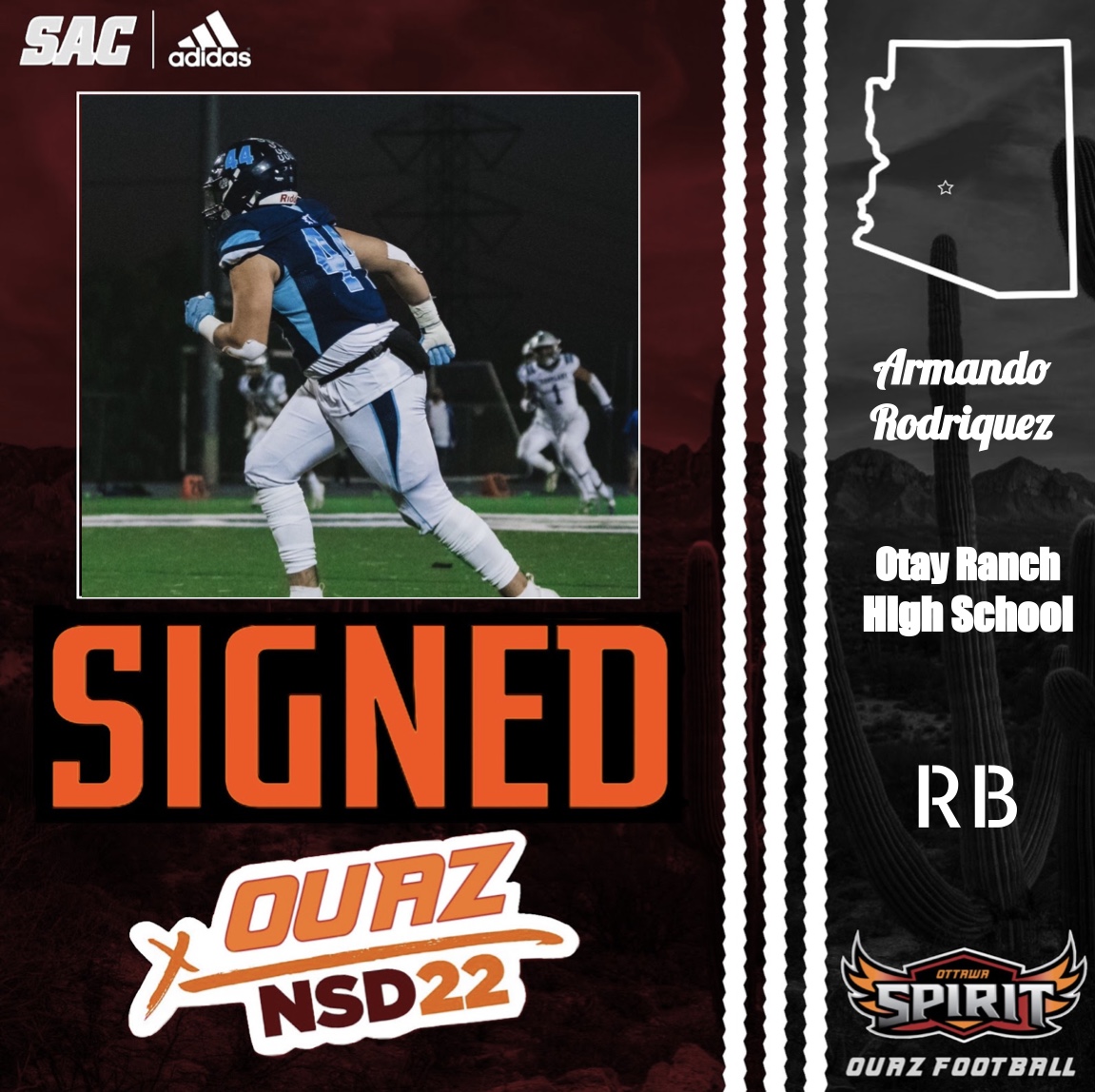 OUAZFootball's tweet photo. Welcome Armando Rodriguez to the The Pack #WeAreOUAZ #ThePACK #NSD2022 https://t.co/ykEfxpt7eH