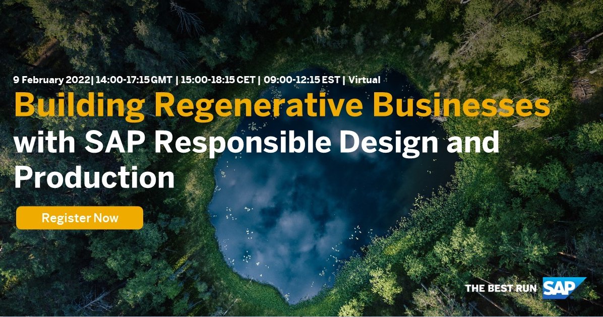 michael_bruchey's tweet photo. In this launch event for SAP Responsible Design and Production, we’ll be bringing together customers, industry experts, NGOs and partners to discuss what a regenerative future looks like. Register here: https://t.co/uhAD33e7aq https://t.co/5Nbw9EJYJf