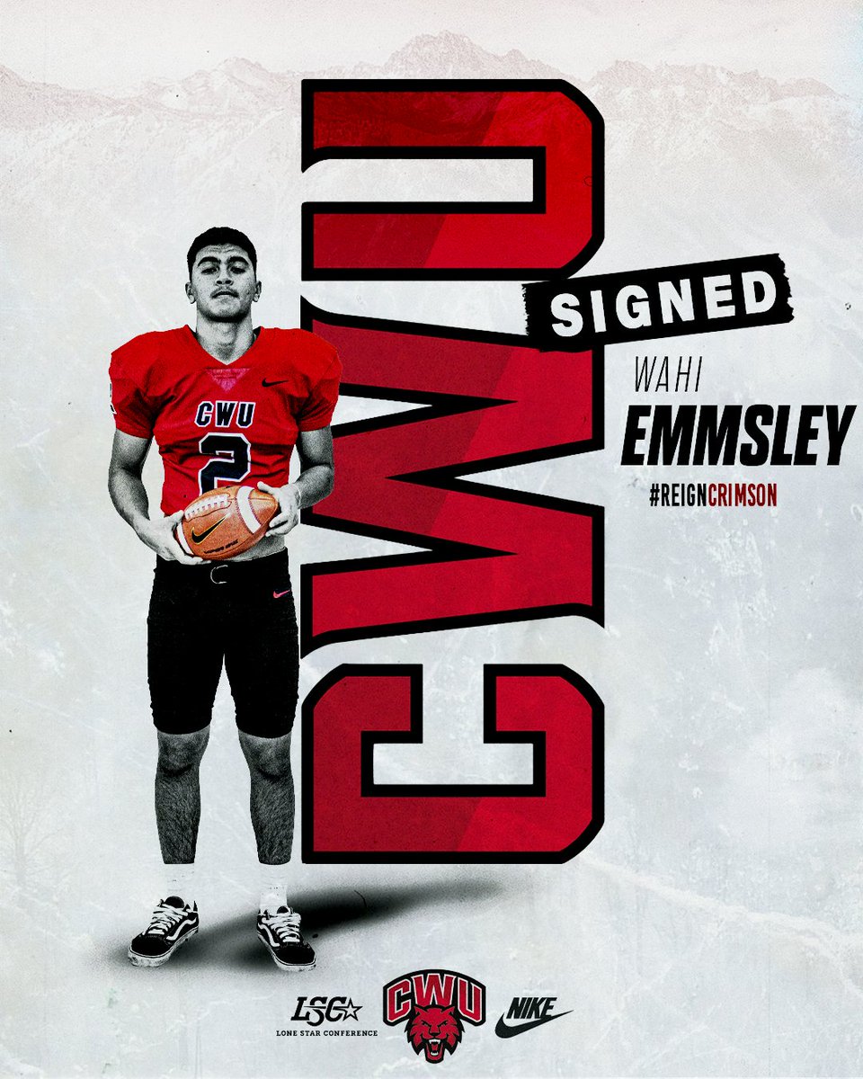 CWUFB's tweet photo. Our next signee is DB Wahi Emmsley of Monroe High School and "he will bring an edge to our defense." We can't wait for you to get to The 'Burg #RELENTLE22 #ReignCrimson https://t.co/uJDXBX6DVj